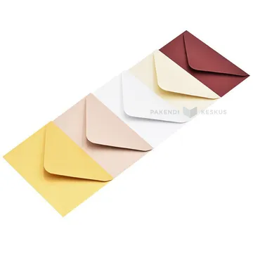 Different glittery colour paper envelope 11x7,5cm, 50pcs/pack